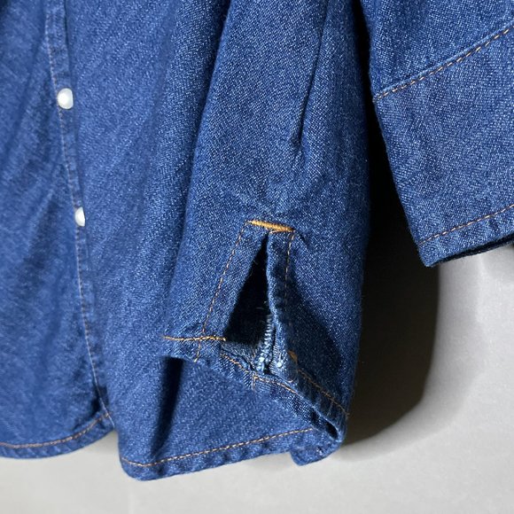 Faded Glory Blue Shirt‎ Snaps Size 18W/20W - Picture 9 of 12